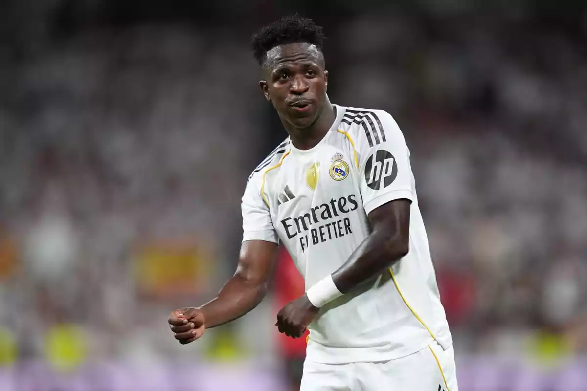 Real Madrid player in a white uniform during a match
