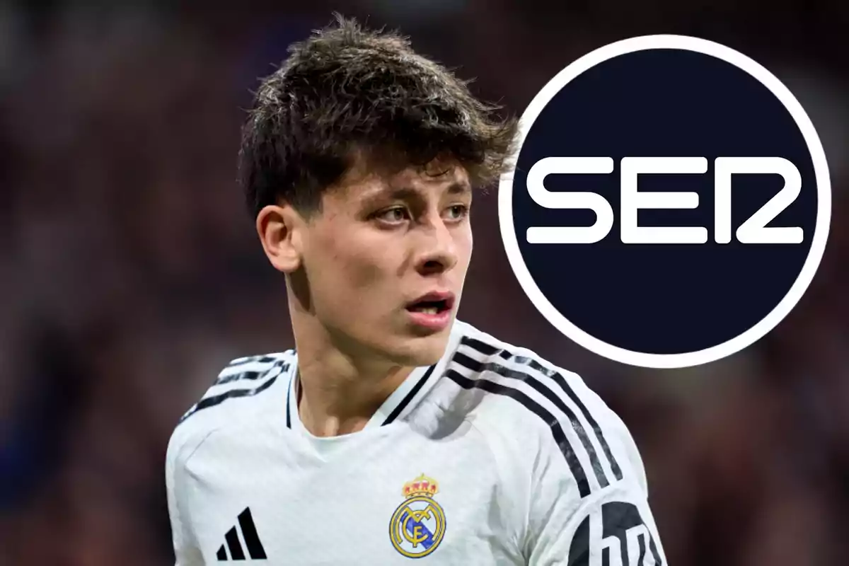 A player in a black and white Real Madrid uniform appears in the image next to the SER network logo.