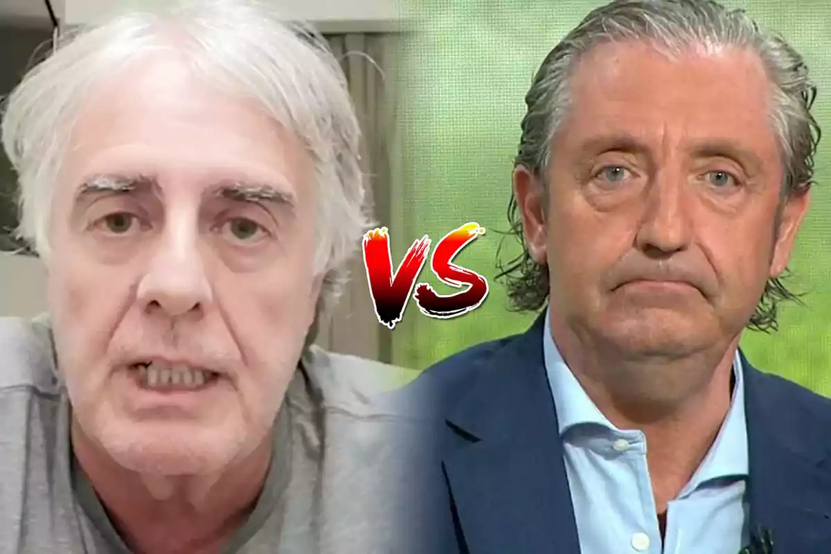 Dos hombres mayores aparecen en una imagen dividida con un efecto de "VS" en el centro, sugiriendo un enfrentamiento o comparación entre ellos.