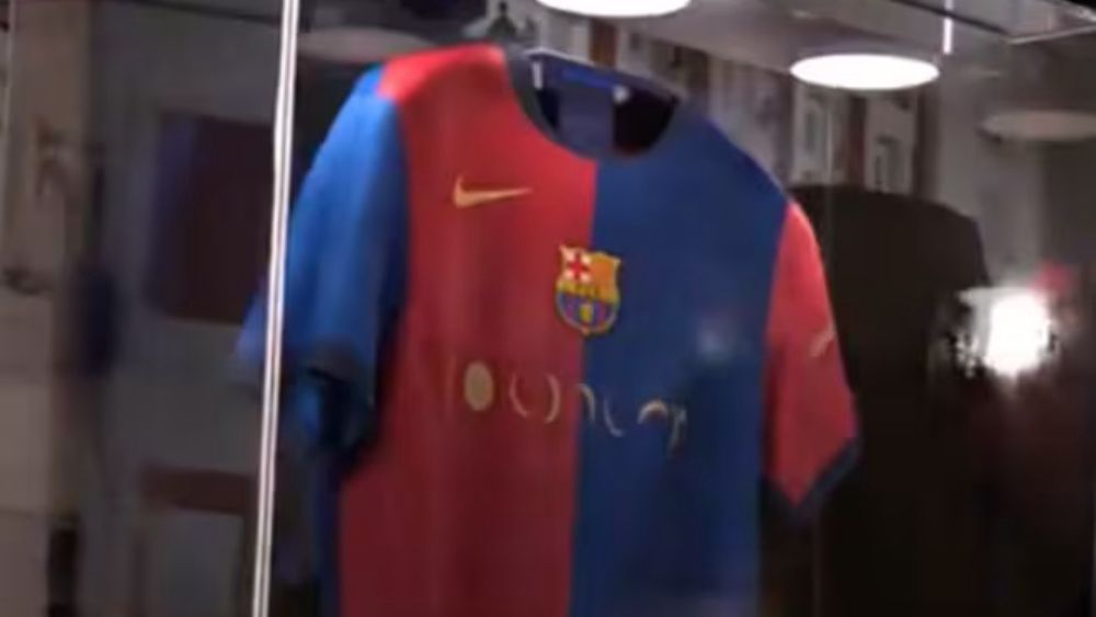 La camiseta del Barça que el club 'presentó' este jueves en Madrid.