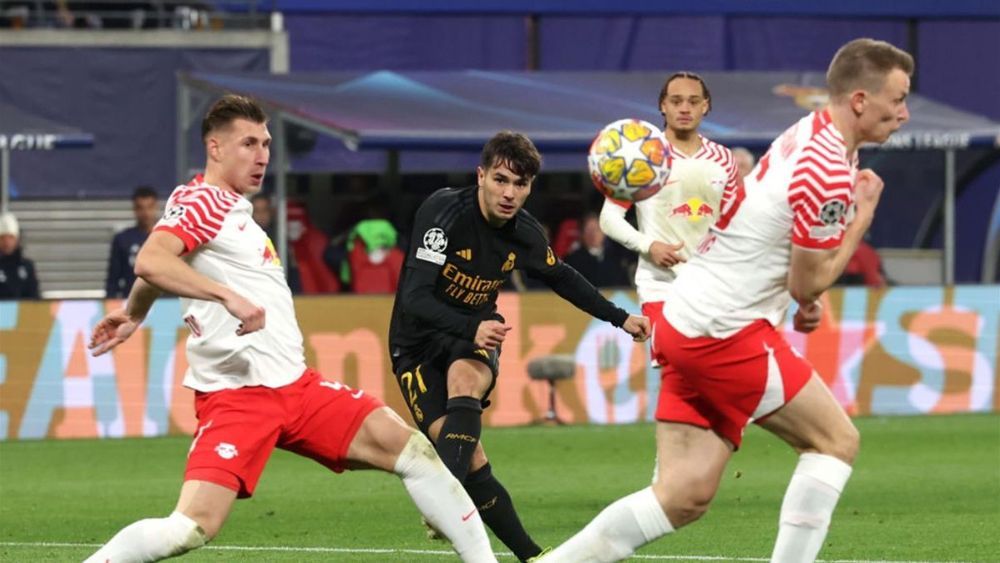 Brahim Díaz, en un gol en Champions, el curso pasado.